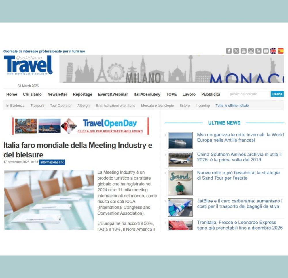 Italia faro mondiale della Meeting Industry e del bleisure - Travel Quotidiano